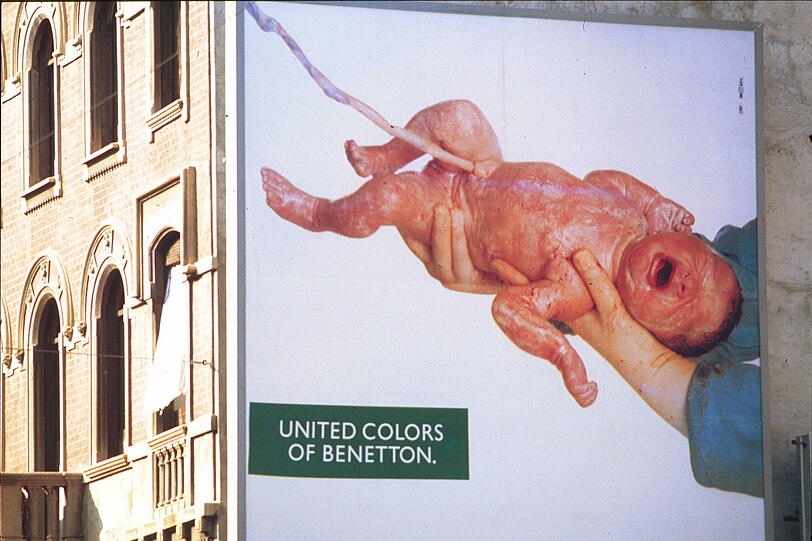 Werbeplakat für Benetton, Motiv von Oliviero Toscani