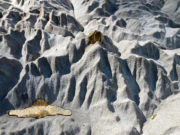 Ein Alpenrelief im Maßstab 1:100.000 zeigt den Alpenbogen. Und auch den höchsten Berg, den Montblanc.