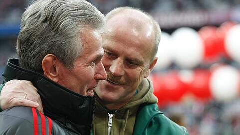 Jupp Heynckes und Thomas Schaaf (r.), die Trainer des FC Bayern München und von Werder Bremen.