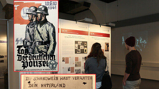 "Die Münchner Polizei und der Nationalsozialismus" lautet der Titel der Ausstellung, die jetzt nochmal im Gasteig zu sehen ist. "Die Münchner Polizei und der Nationalsozialismus" lautet der Titel der Ausstellung, die jetzt nochmal im Gasteig zu sehen ist.