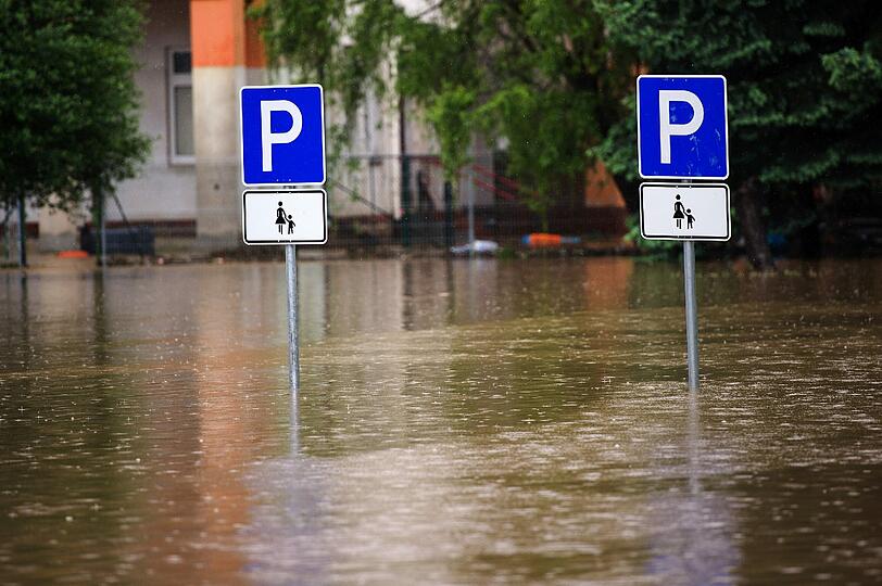 Auf diesem Parkplatz in Döbeln (Sachsen) wird wohl vorerst niemand parken.