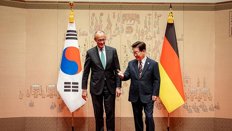 Der erste Termin des Kanzlers in Seoul ist beim Pr&auml;sidenten.