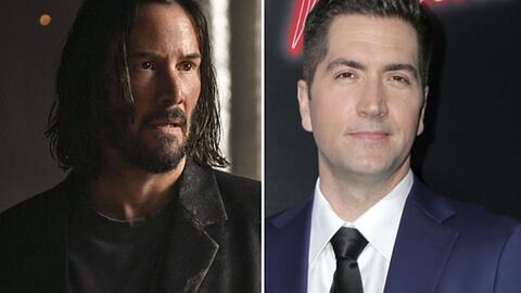 Keanu Reeves in "Matrix Resurrections", daneben "Matrix 5"-Regisseur und Drehbuchautor Drew Goddard.