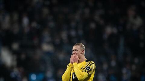 Auch BVB-Starstürmer Erling Haaland war nach den vielen vergebenen Chancen bedient.
