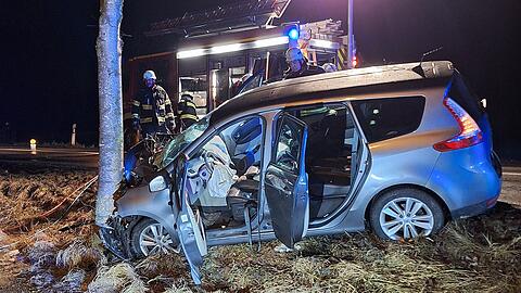 Der Autofahrer kam aus bisher ungekl&auml;rter Ursache von der Stra&szlig;e ab und krachte in den Baum.