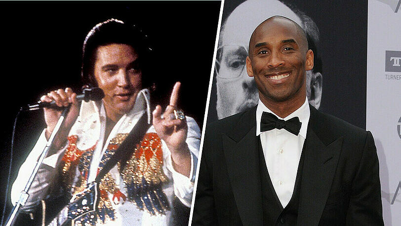 Elvis Presley verstarb bereits vor über 43 Jahren, Basketballer Kobe Bryant nicht einmal vor einem Jahr. Elvis Presley verstarb bereits vor über 43 Jahren, Basketballer Kobe Bryant nicht einmal vor einem Jahr.