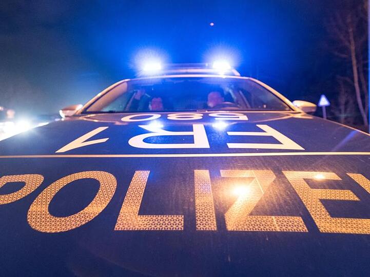 Ein Polizeifahrzeug steht mit angeschaltetem Blaulicht auf der Straße. Foto: Patrick Seeger/dpa/Symbolbild