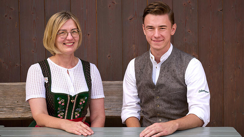 Festwirtin Antje Haberl und Sohn Luis. Festwirtin Antje Haberl und Sohn Luis.