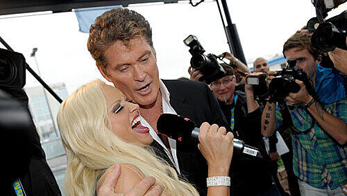 Hasselhoff beib einem Promo-Auftritt. Hasselhoff beib einem Promo-Auftritt.