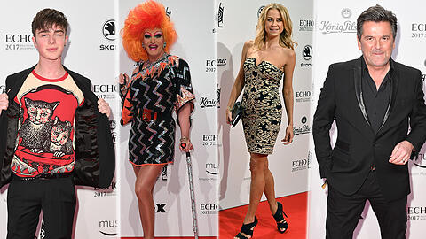 Olivia Jones, Thomas Anders oder Jenny Elvers-Elverthagen: Zum Echo 2017 kamen die Stars aus Musik- und Filmbranche.