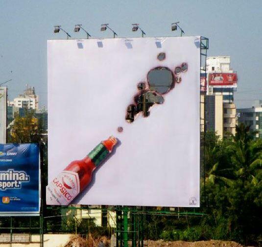 Guerilla Marketing ist eine äußerst amüsante Art der Werbung, hier für Tabasco.