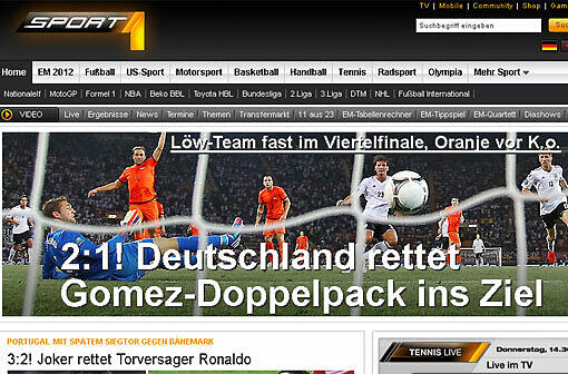 "sport1.de" nennt das Kind beim Namen: "Gomez-Doppelpack".