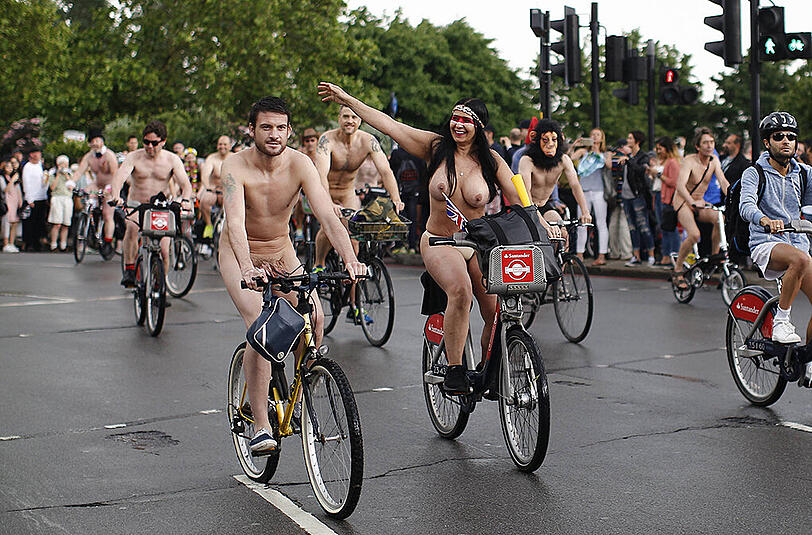 Die Bilder vom "World naked bike ride"