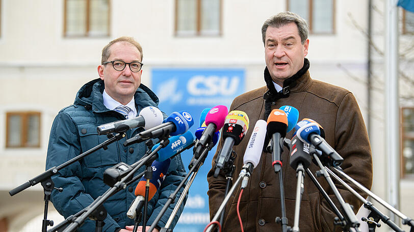 CSU-Landesgruppenchef Alexander Dobrindt (links) und Ministerpräsident Markus Söder.