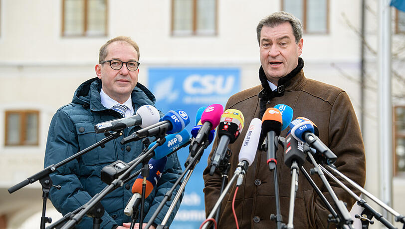 CSU-Landesgruppenchef Alexander Dobrindt (links) und Ministerpräsident Markus Söder. CSU-Landesgruppenchef Alexander Dobrindt (links) und Ministerpräsident Markus Söder.