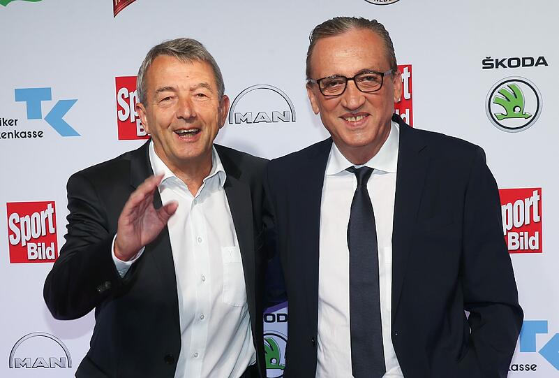 DFB-Präsident Wolfgang Niersbach (l) und Bild-Sportchef Alfred Draxler.