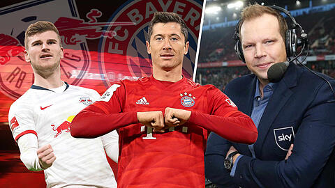 Duell der Ballermänner: Bayerns Robert Lewandowski (m., 22 Tore in der Liga) trifft auf den Leipziger Timo Werner (l.), der immerhin schon 20 Mal getroffen hat. Vor dem Kracher am Sonntag vergleicht Experte Wolff-Christoph Fuss die beiden Mannschaften miteinander.