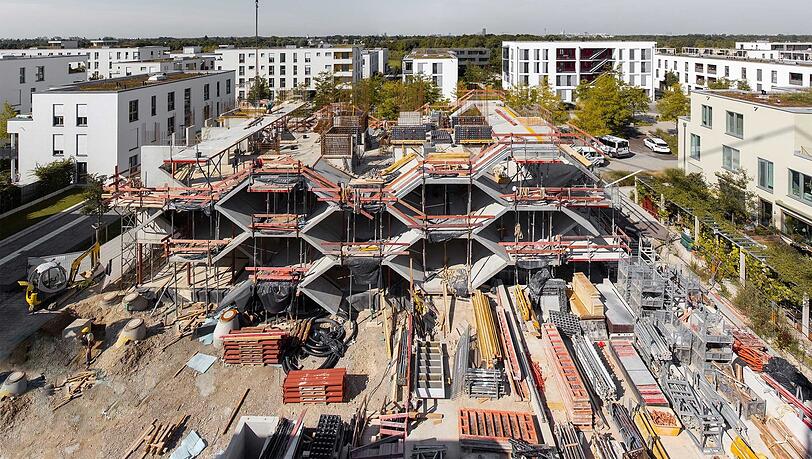 Das Haus im Rohbau: Auf der Webseite der Wogeno kann man den Baufortschritt via Webcam beobachten. Das Haus im Rohbau: Auf der Webseite der Wogeno kann man den Baufortschritt via Webcam beobachten.