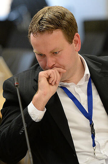 Kriminalhauptkommissar Robert Mahler während des Labor-Untersuchungsauschusses.