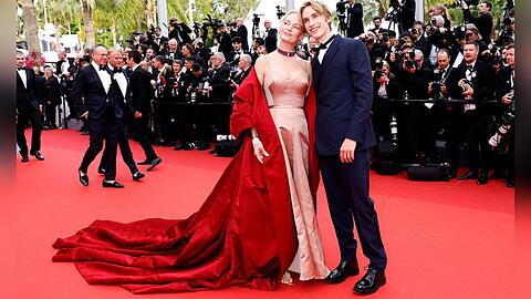 Uma Thurman und Levon Hawke in Cannes.