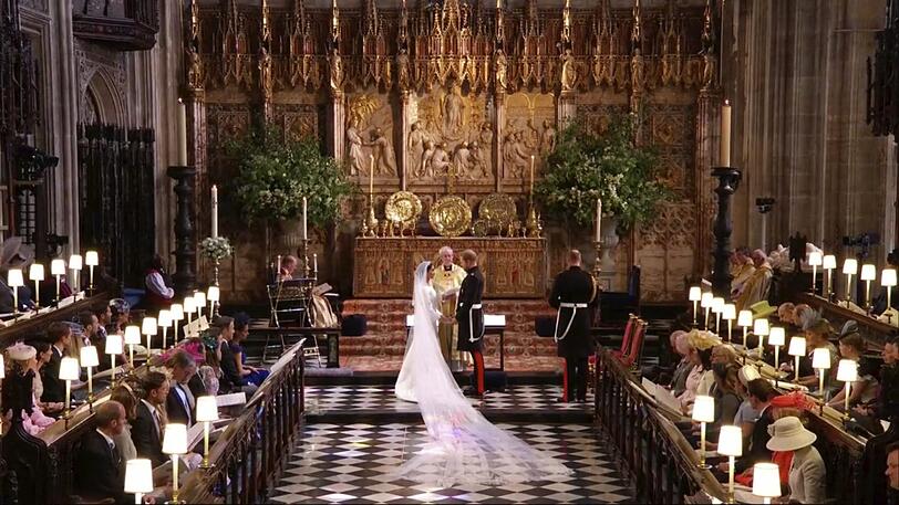 Prinz Harry und Meghan Markle vor dem Altar