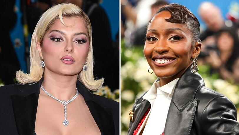 Bebe Rexha (l.) und Ayo Edebiri trugen bei der Met Gala Mikroponys à la Betty Boop.