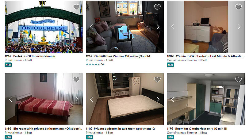 Geldquelle "Oktoberfestzimmer": Über Airbnb lässt sich zur Wiesn-Zeit viel Geld verdienen.