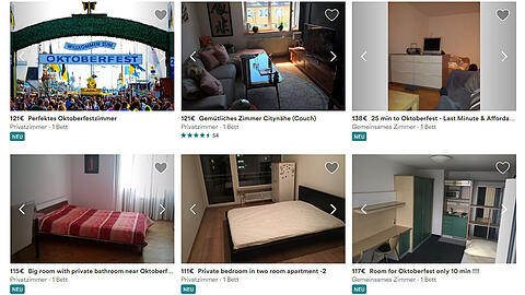 Geldquelle "Oktoberfestzimmer": Über Airbnb lässt sich zur Wiesn-Zeit viel Geld verdienen.