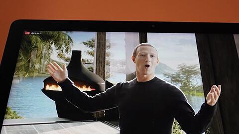 Mark Zuckerberg spricht per Videoschalte bei der "Facebook Connect 2021".