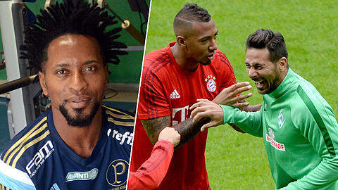 Spricht in der AZ über Sturm-Oldie Claudio Pizarro (r.): Ex-Bayern-Star Zé Roberto (l.).