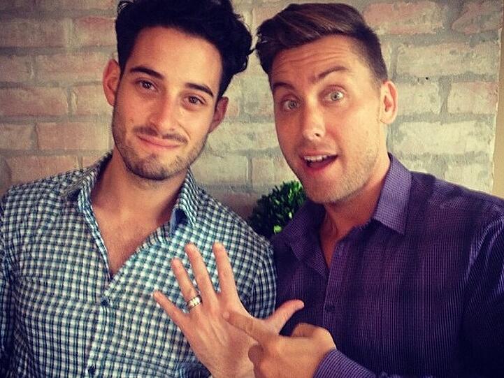 N'Sync-Star Lance Bass (rechts) und sein Verlobter Michael Turchin.