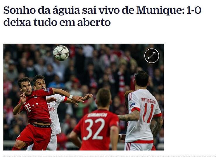 Diaro de Notícias schreibt: " Der Traum der Adler (so wird Benfica Lissabon auch genannt) bleibt lebendig".