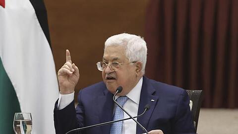 Palästinenserpräsident Mahmud Abbas spricht bei einem Treffen der Palästinenserführung.
