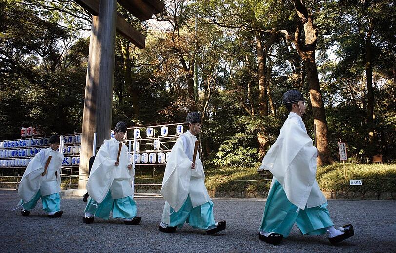 Eine Neujahrszeremonie in Japan.