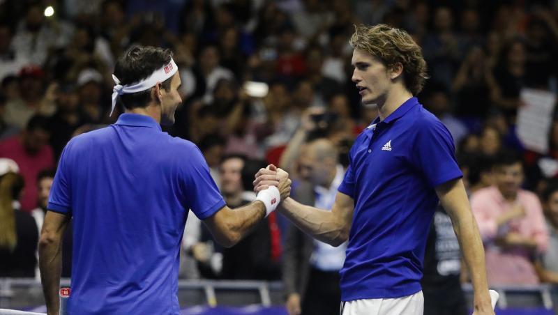Zogen in Mexiko die Massen an: Roger Federer (l) und Alexander Zverev. Zogen in Mexiko die Massen an: Roger Federer (l) und Alexander Zverev.
