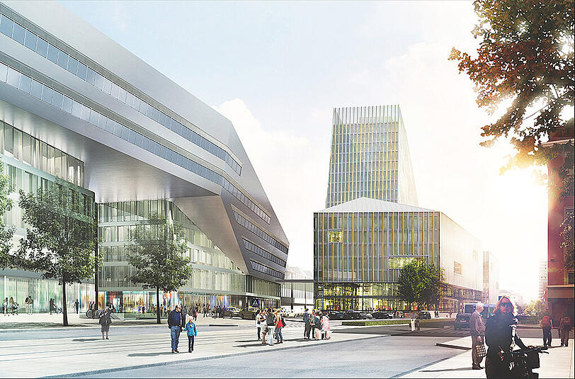 Bahnhof mit Turm: So soll der Neubau aussehen.