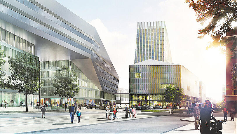 Unterhalb des Empfangsgebäudes am neuen Hauptbahnhof soll die Radl-Tiefgarage entstehen.