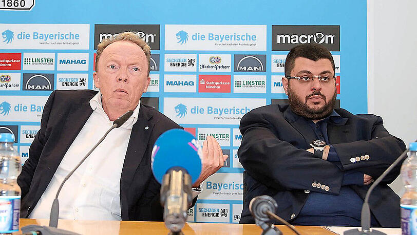 Denkwürdige Pressekonferenz: Präsident Cassalette mit Investor Ismaik (r.), die die Entlassung von Trainer Runjaic begründen. Denkwürdige Pressekonferenz: Präsident Cassalette mit Investor Ismaik (r.), die die Entlassung von Trainer Runjaic begründen.
