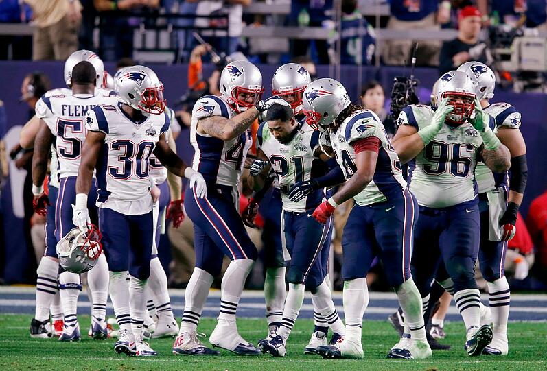 New England 28 - Seattle 24: So feierten die Patriots ihren Sieg.