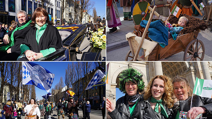 Viel Grün gab's am Sonntag bei der Parade zum St. Patricks Day in München.