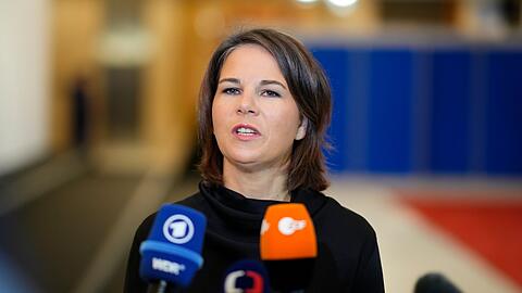Außenministerin Annalena Baerbock im Prager Kongresszentrum.