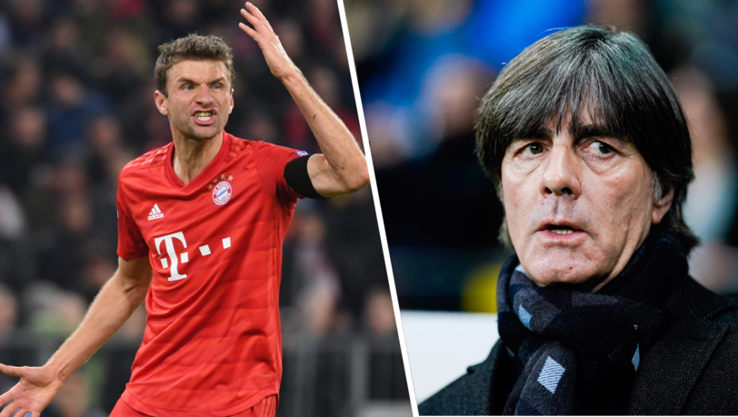 Thomas Müller vom FC Bayern (l.) und Bundestrainer Joachim Löw Thomas Müller vom FC Bayern (l.) und Bundestrainer Joachim Löw