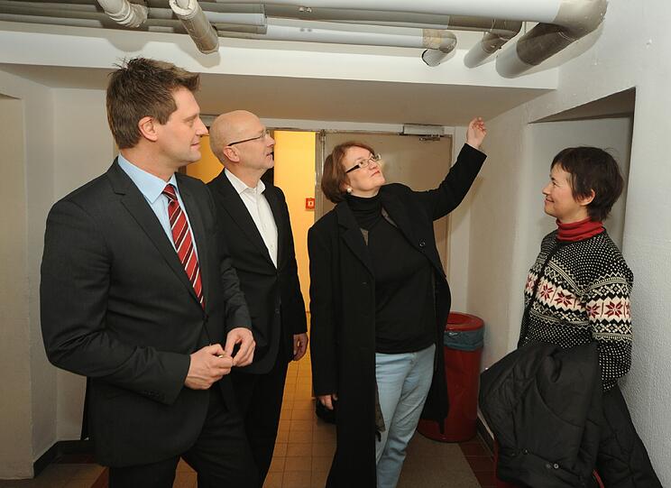 Realschulleiter Michael Heimes, Christine Strobl, Grundschulrektorin Hanna Bogdan.
