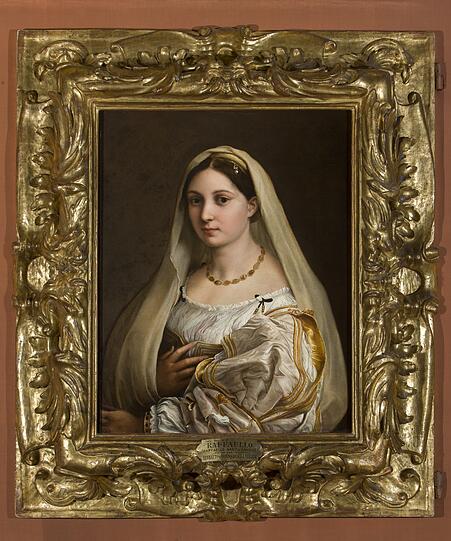 Margherita Luti, genannt La Fornarina, war das bevorzugte Modell des Malers Raffael und vermutlich dessen Geliebte. Das gleichnamige Bild, das um 1520 entstand, befindet sich in der Galleria Nazionale d&rsquo;Arte Antica in Rom.
