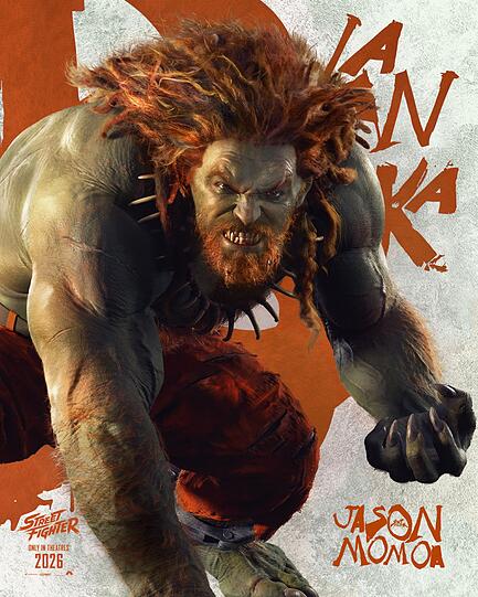 Hollywood-Superstar Jason Momoa ("Minecraft") als grünes Urwald-Vieh Blanka. Hollywood-Superstar Jason Momoa ("Minecraft") als grünes Urwald-Vieh Blanka.