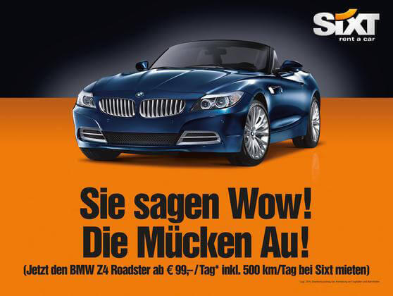 Ob Promi-Affäre, Politik-Aufreger oder Bahnstreik: Sixt nimmt selten Rücksicht auf Verluste &ndash; beweist aber auch oft genug ohne prominenten Prügelknaben Humor. Die besten Webekampagnen zum Durchklicken.