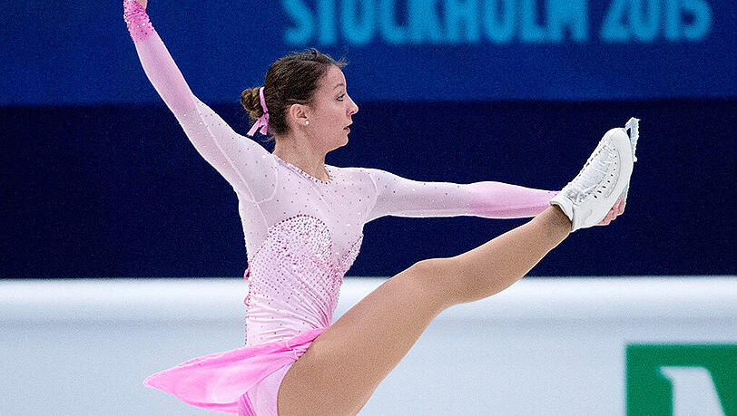 Nicole Schott bei ihrem Kurzprogramm in Stockholm. Nicole Schott bei ihrem Kurzprogramm in Stockholm.