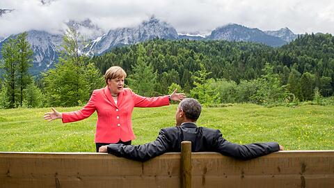 Sind eigentlich Freunde: Ex-Bundeskanzlerin Angela Merkel (CDU) und Ex-US-Pr&auml;sidenten Obama. (Archivbild)