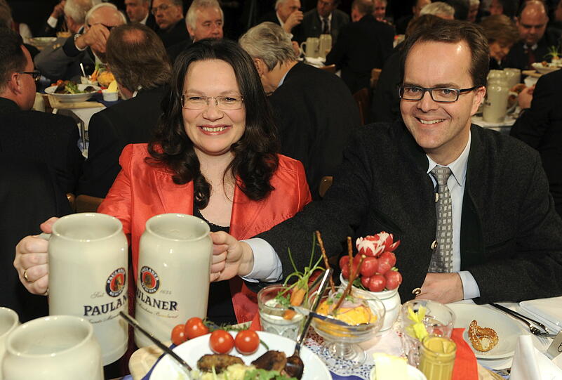 Andrea Nahles, SPD Generalsekretärin, und Markus Rinderspacher, SPD-Fraktionschef.