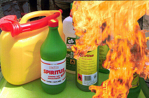 In Kempten goß ein 16-Jähriger Spiritus aus der Flasche in den Grill. Dabei kam es zu einer Stichflamme, ein 15-Jähriger wurde schwer verletzt (Symbolbild).